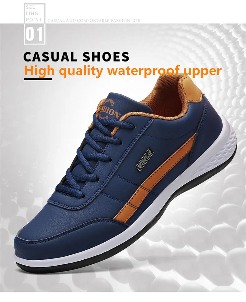New Leather Men's Shoes, Sports Shoes, Fashion, Brisk Walking, Luxury Shoes, Breathable, Anti Slip, Casual Vulcanized Shoes38-46 - Shopfly.co.uk