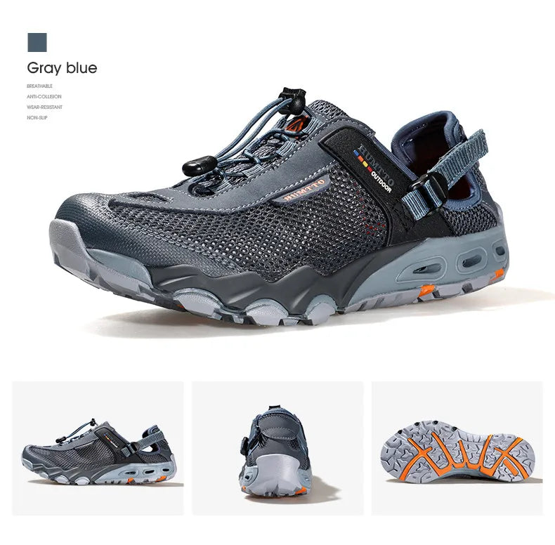 HUMTTO Summer Wading Hiking Shoes for Men Outdoor Man Sneakers Breathable Quick Drying Sports Trekking Beach Barefoot Mens Shoes - Shopfly.co.uk