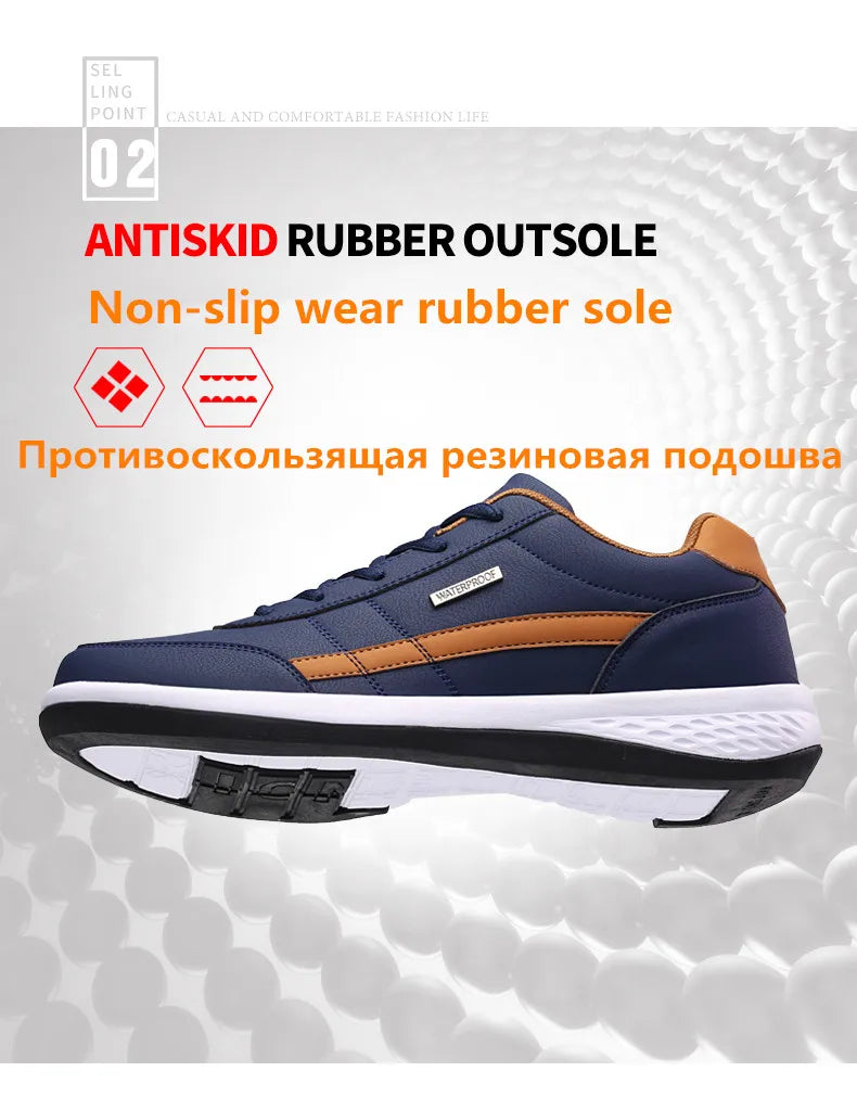 New Leather Men's Shoes, Sports Shoes, Fashion, Brisk Walking, Luxury Shoes, Breathable, Anti Slip, Casual Vulcanized Shoes38-46 - Shopfly.co.uk