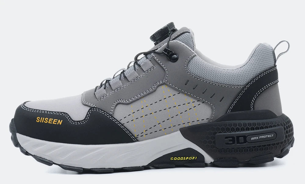high-quality Work Safety Shoes for men Rotating button Work Sneakers Anti-smash Anti puncture Indestructible shoes Work Boots - Shopfly.co.uk