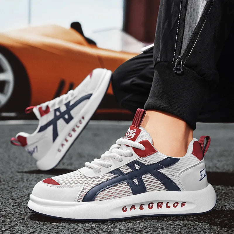 Size 39-44 Men's Shoes Breathable Mesh Casual Sports Shoes Versatile Thick Sole Height Increase Daddy Shoes - Shopfly.co.uk