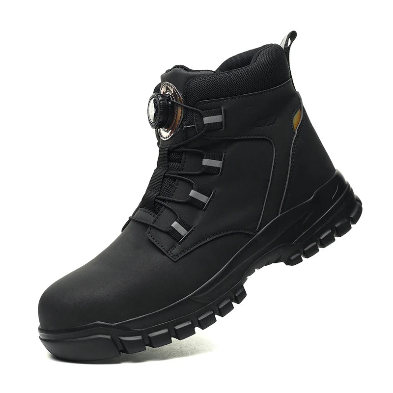 Waterproof Safety Boots Men Indestructible Steel Toe Work Boots Anti-smash Stab-resistant Safety Shoes Biker Botas Para Hombre - Shopfly.co.uk