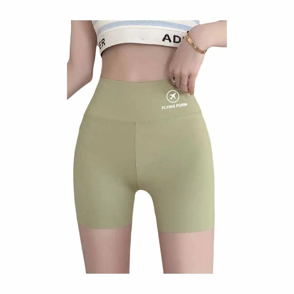 1pcs Women's Leggings Belly Tightening And Hip Lifting Pants Anti Glare Yoga Ice Silk Seamless Shorts Safety Shorts 3/4 Pants - Shopfly.co.uk