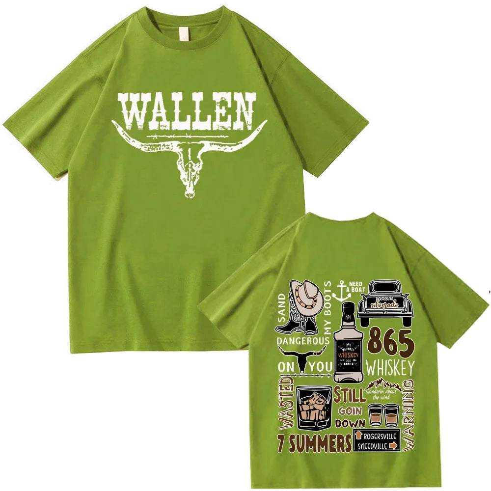 Morgan Wallen Western Country Music T-Shirts Unisex Harajuku O-Neck Short Sleeve Shirts Fans Gift Oversize T-Shirt Men Clothing