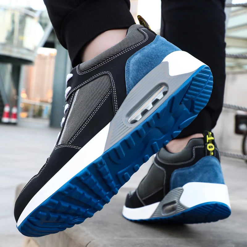 Fashion Security Shoes For Men Women Work Shoes Anti-smash Steel Toe Shoes Anti-puncture Protective Shoes Air Cushion Sneakers - Shopfly.co.uk