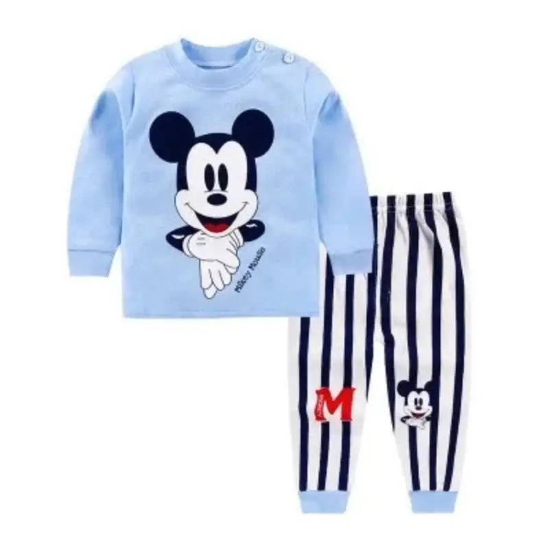 Disney Cartoon Baby Underwear Suit Autumn Clothes Winnie Pooh Printed Children Long Sleeved 2pc/set Pajamas Cotton Kids Outfits - Shopfly.co.uk