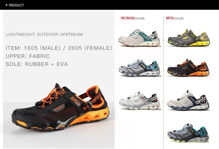 HUMTTO Summer Wading Hiking Shoes for Men Outdoor Man Sneakers Breathable Quick Drying Sports Trekking Beach Barefoot Mens Shoes - Shopfly.co.uk