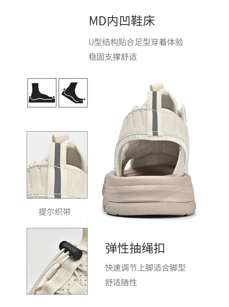 Jumpmore Fashion Men's Leather Sandals Summer Outdoor Hiking Shoes Size 38-45 - Shopfly.co.uk