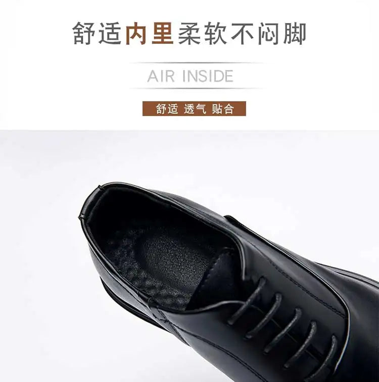 Business Formal Leather Shoes Men's Casual with Suit Low Top Solid Wedding Shoes Color Fashion Oxford Shoes Pointed Office Shoes - Shopfly.co.uk