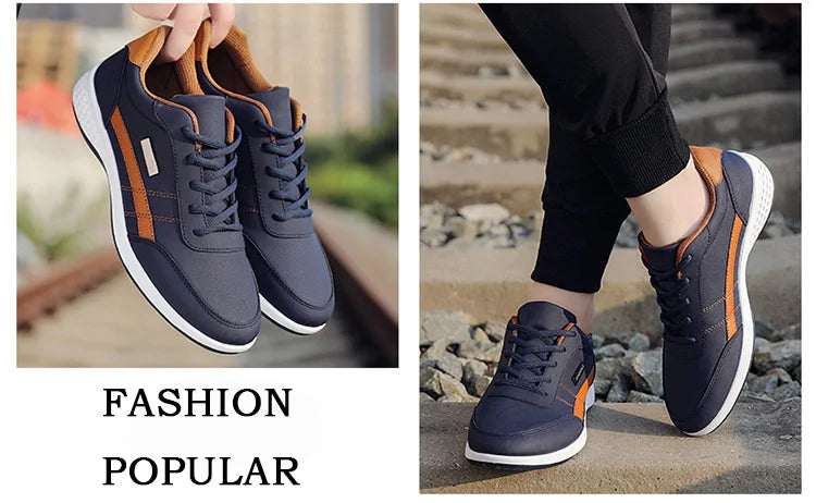 New Leather Men's Shoes, Sports Shoes, Fashion, Brisk Walking, Luxury Shoes, Breathable, Anti Slip, Casual Vulcanized Shoes38-46 - Shopfly.co.uk