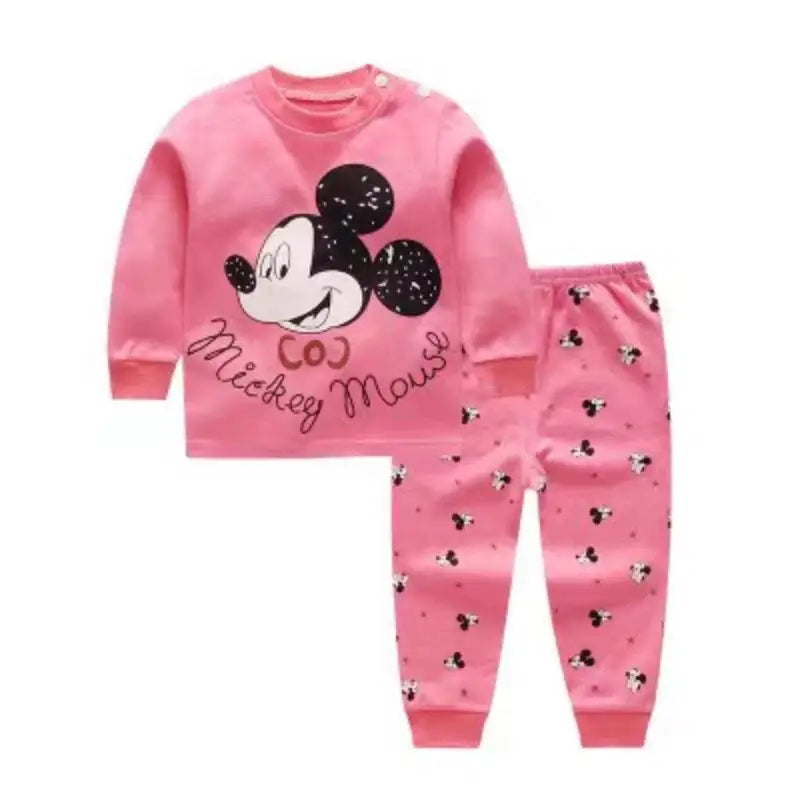 Disney Cartoon Baby Underwear Suit Autumn Clothes Winnie Pooh Printed Children Long Sleeved 2pc/set Pajamas Cotton Kids Outfits - Shopfly.co.uk