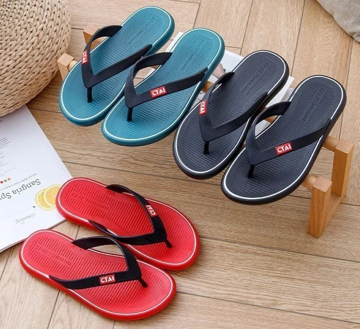 Red Flat Sandals Man Shiatsu Cheap Liquidation Summer Sale Slippers for Men Designer Luxury 2025 Fashion Mascullino Trend Shoes - Shopfly.co.uk