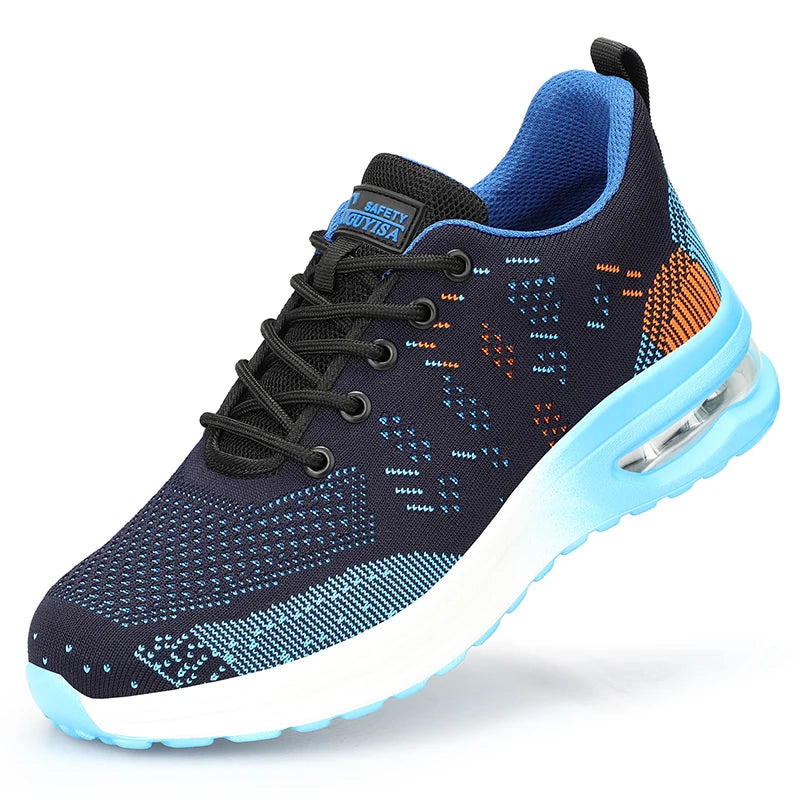Fashion Security Shoes For Men Women Work Shoes Anti-smash Steel Toe Shoes Anti-puncture Protective Shoes Air Cushion Sneakers - Shopfly.co.uk