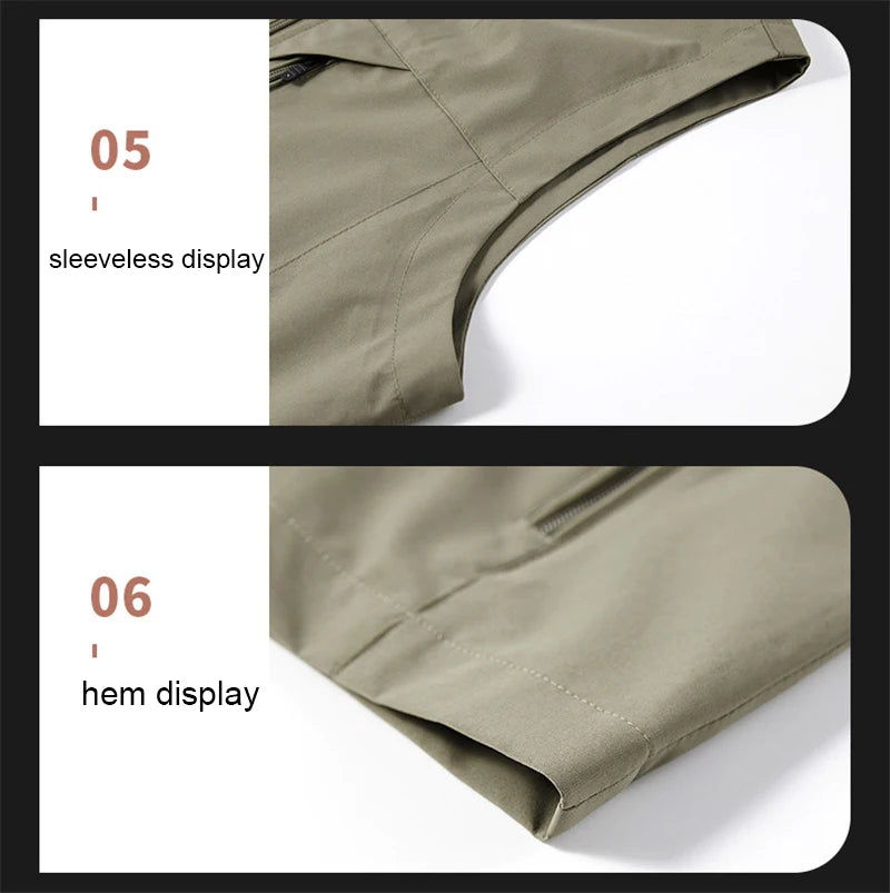 2024 New Fashion Men's Vest Windproof Solid Sleeveless Jacket Motorcycle Ourdoor Waterproof Biker Vest for Men Clothing - Shopfly.co.uk