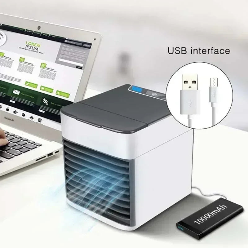 Air conditioning fan, mini air cooler, household cooling, small energy-saving, USB portable, small electric office