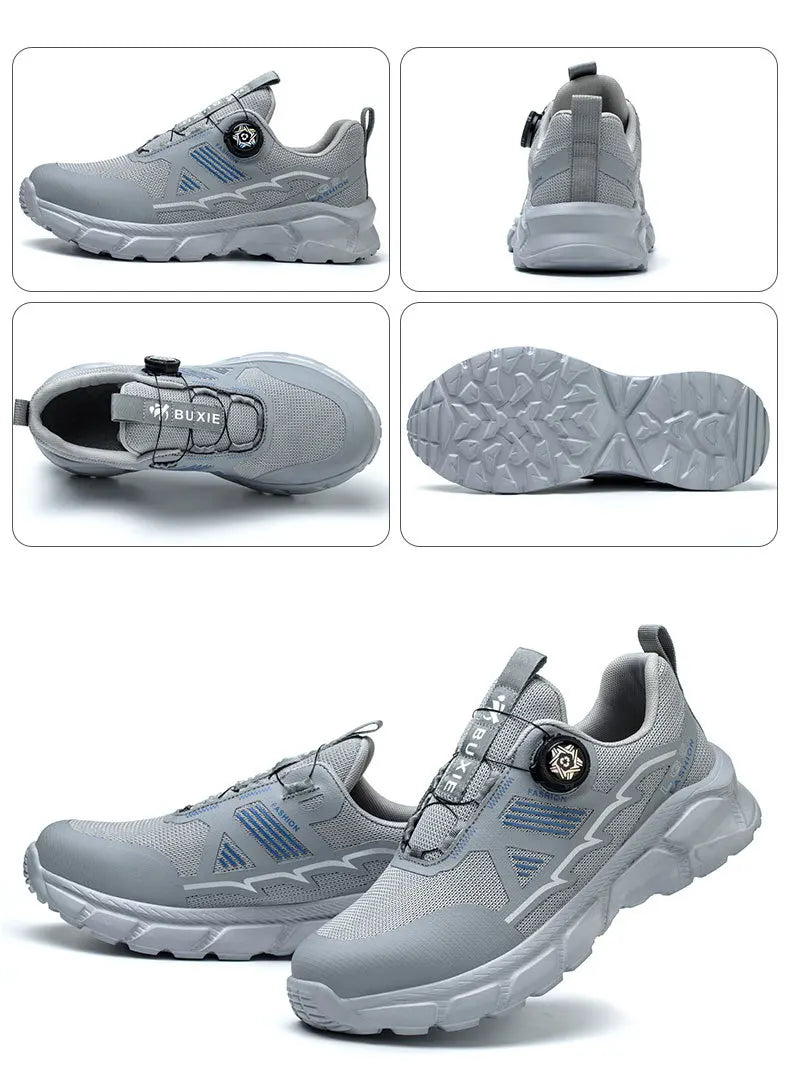Rotating Button Men Shoes Security Sneakers Steel Toe Shoes Puncture-Proof work Shoes Anti-smash Sport Safety Shoes Protective - Shopfly.co.uk