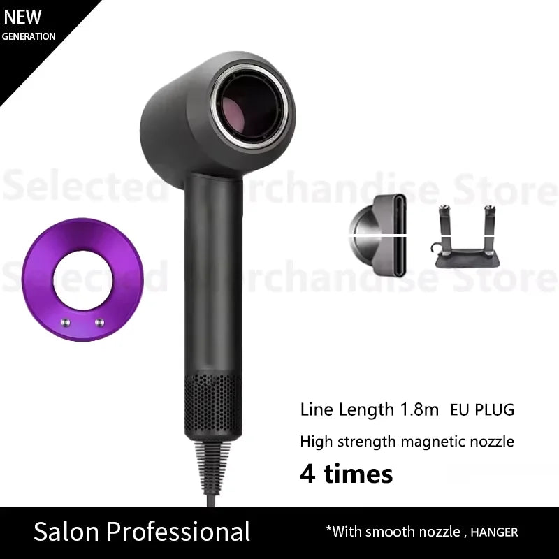 2025 New Professional Leafless Constant Temperature Negative Ion Attachment 5 Powerful Home Travel Portable Electric Hair Dryer - Shopfly.co.uk