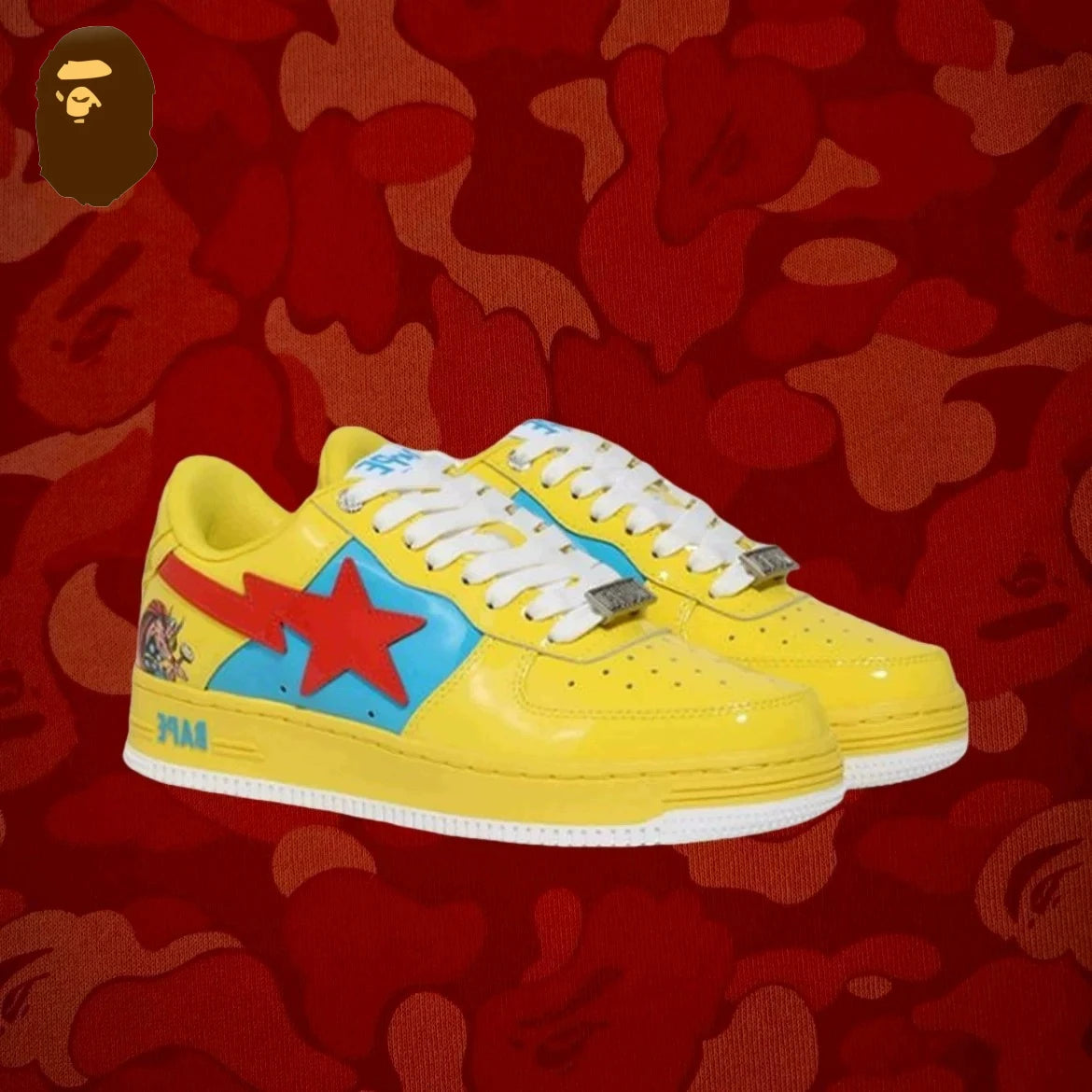 A BATHING APE Bape Sta X Marvel Hero Collection Co Branded Niche Street Vibe Fashion Casual Board Shoes Trend Shoes - Shopfly.co.uk