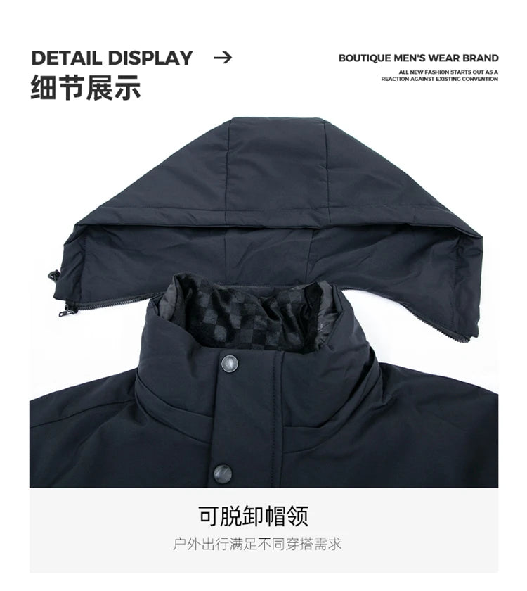 Business Men Thick Winter Big Hood Collar Warm Parka Waterproof Windproof NEW -40 Degrees Top Quality White Duck Down Jacket Men - Shopfly.co.uk