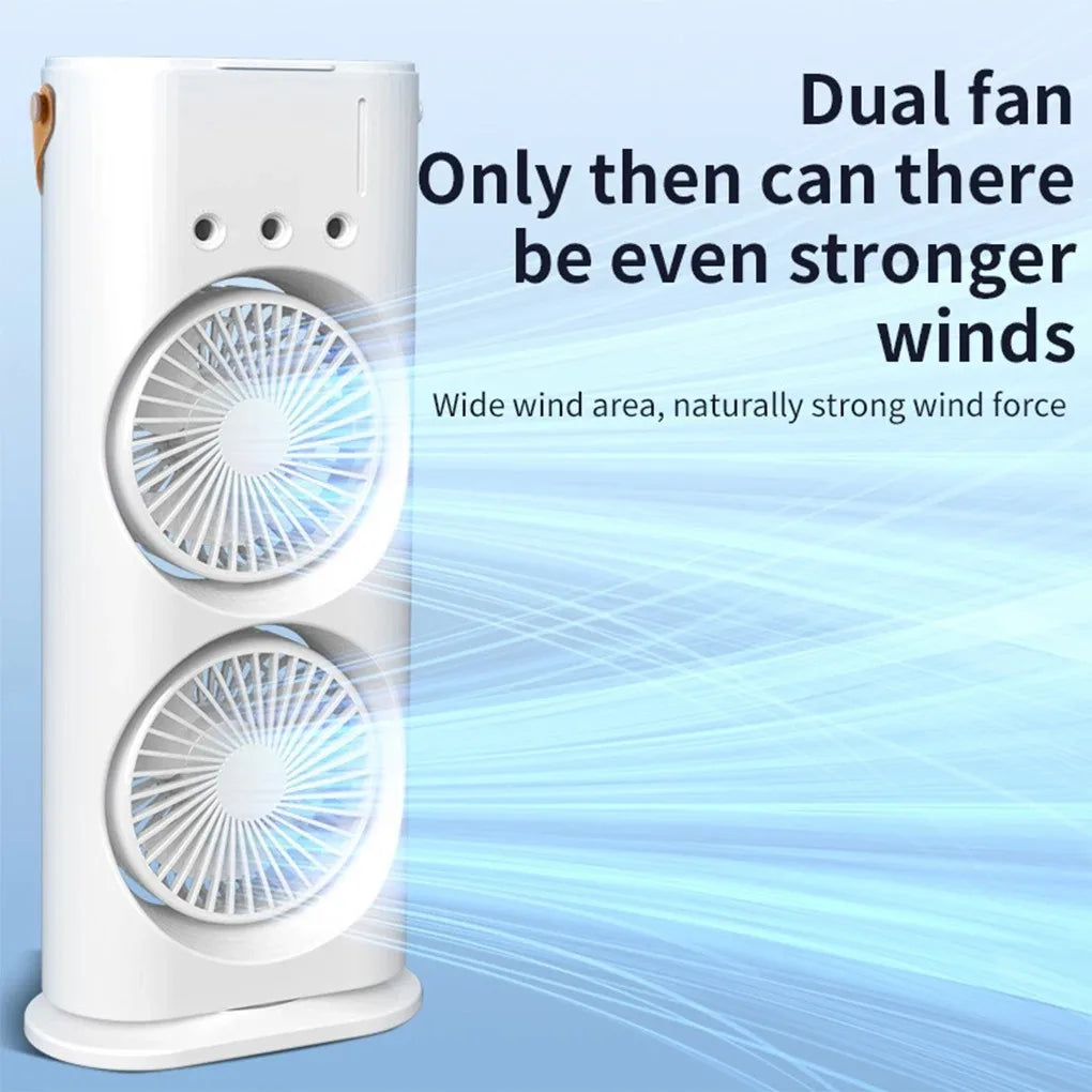 3-in-1 fan air conditioner, household small LED air cooler, portable night light, air conditioning humidifier, fan, gift
