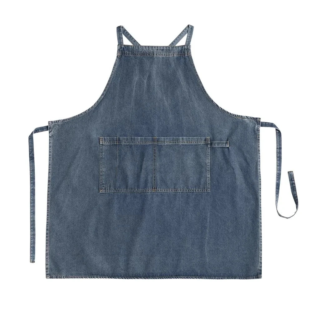 Elegant Unisex Jean Apron with Pockets for Men and Women for Kitchen Cooking Gardening Painting Chef Uniform Pinafore Drop ship