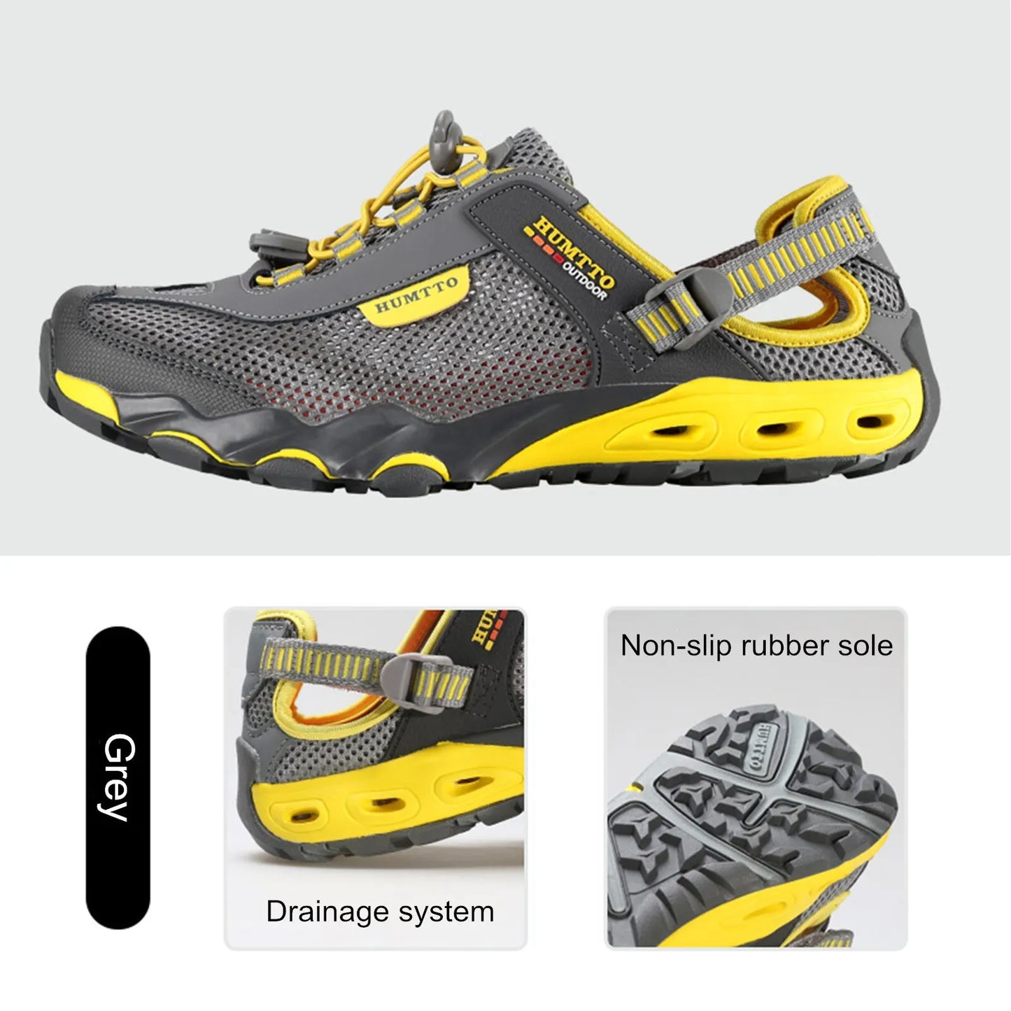 HUMTTO Summer Wading Hiking Shoes for Men Outdoor Man Sneakers Breathable Quick Drying Sports Trekking Beach Barefoot Mens Shoes - Shopfly.co.uk