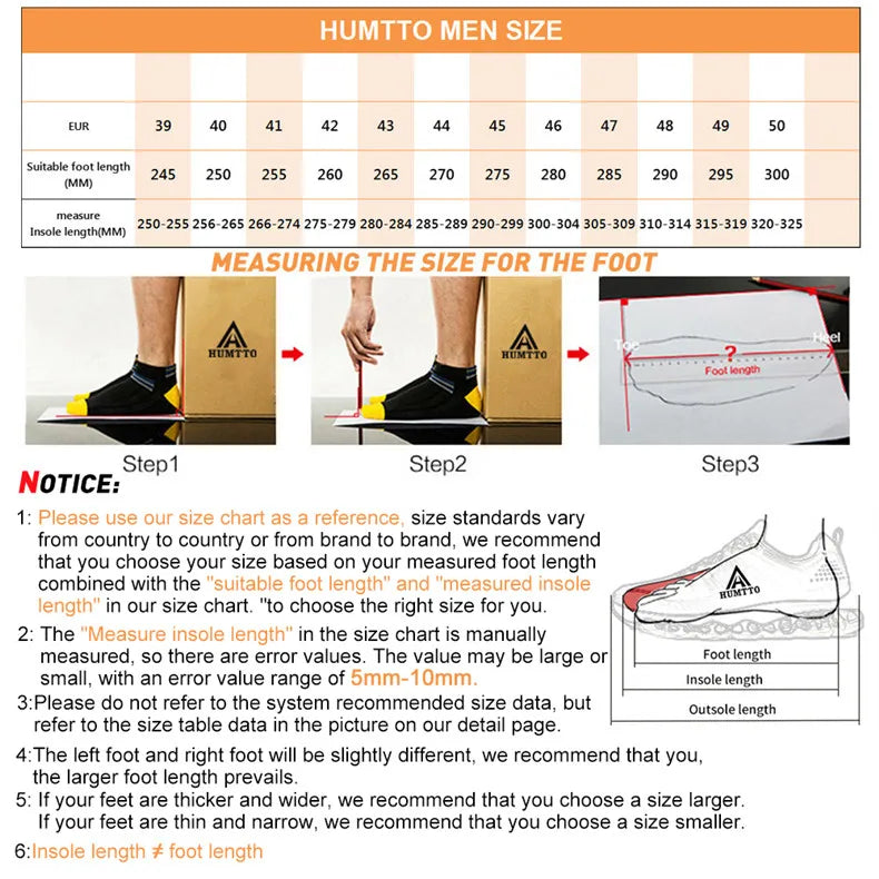 HUMTTO Summer Wading Hiking Shoes for Men Outdoor Man Sneakers Breathable Quick Drying Sports Trekking Beach Barefoot Mens Shoes - Shopfly.co.uk