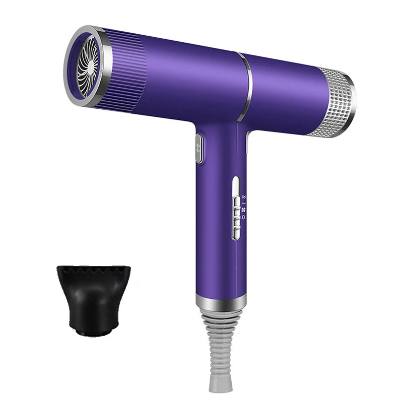 Low noise cold and hot negative ion hair dryer Intelligent temperature adjustable quick drying leafless hair dryer - Shopfly.co.uk