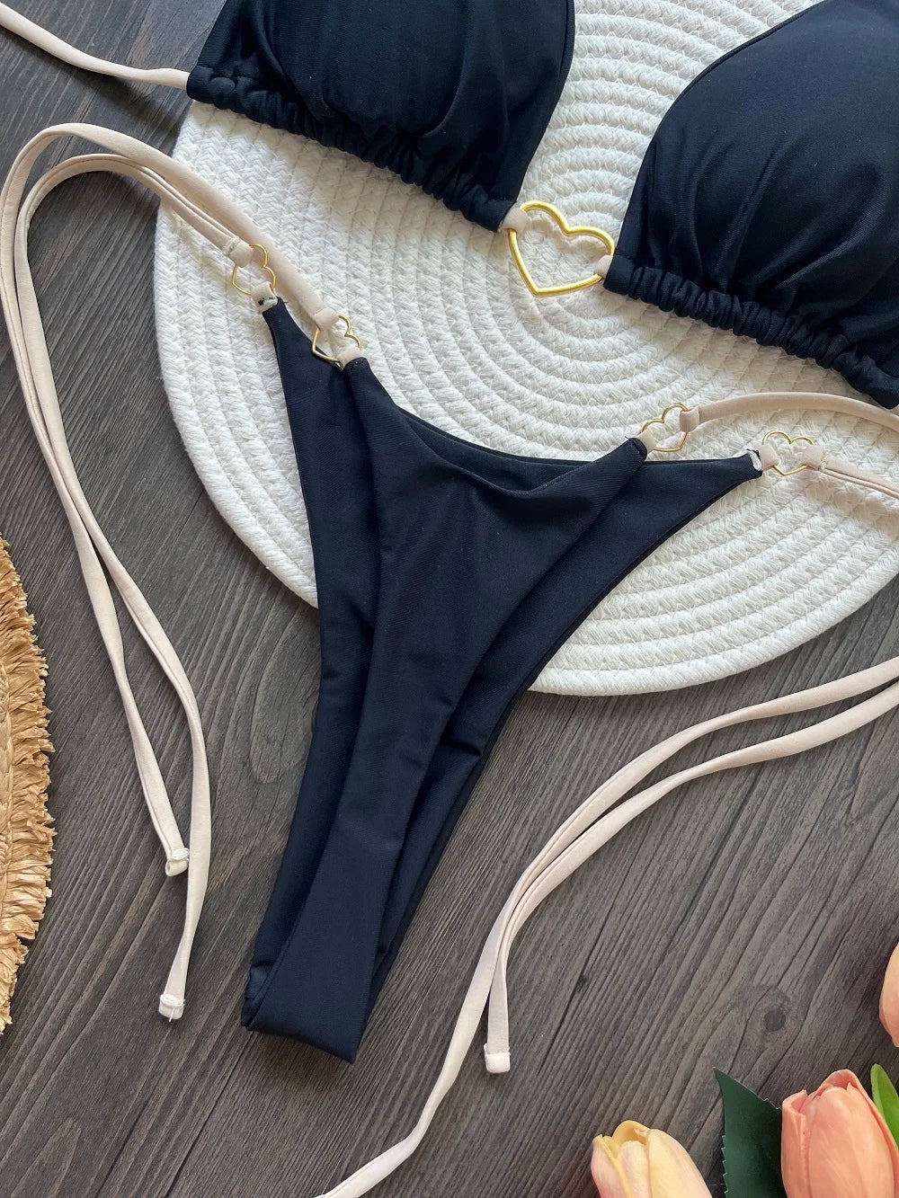 RUOTONSEPT Sexy Halter Solid color Bikini Set Women's Swimsuit Two-piece Triangle Thong Swimwear Bathing Suit Brazilian Biquinis - Shopfly.co.uk