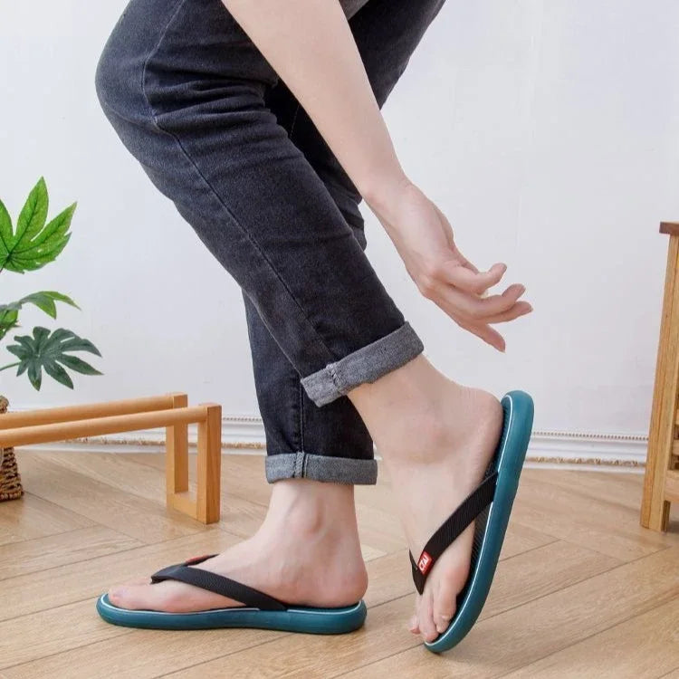 Red Flat Sandals Man Shiatsu Cheap Liquidation Summer Sale Slippers for Men Designer Luxury 2025 Fashion Mascullino Trend Shoes - Shopfly.co.uk