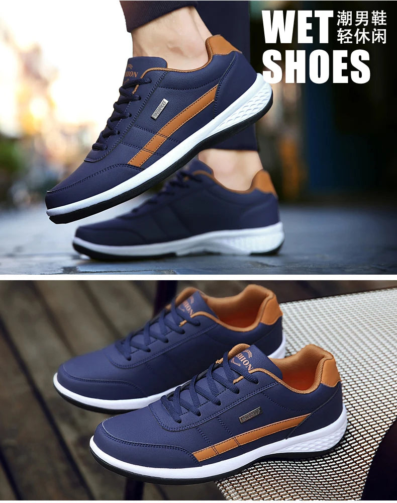 New Leather Men's Shoes, Sports Shoes, Fashion, Brisk Walking, Luxury Shoes, Breathable, Anti Slip, Casual Vulcanized Shoes38-46 - Shopfly.co.uk
