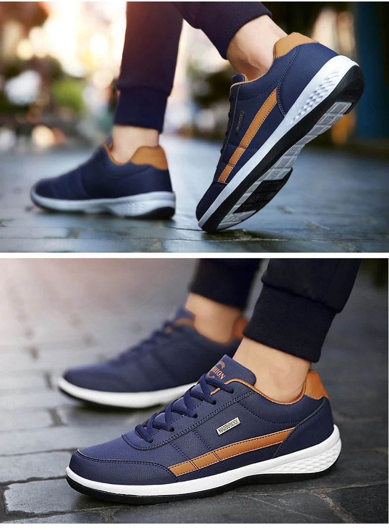 New Leather Men's Shoes, Sports Shoes, Fashion, Brisk Walking, Luxury Shoes, Breathable, Anti Slip, Casual Vulcanized Shoes38-46 - Shopfly.co.uk
