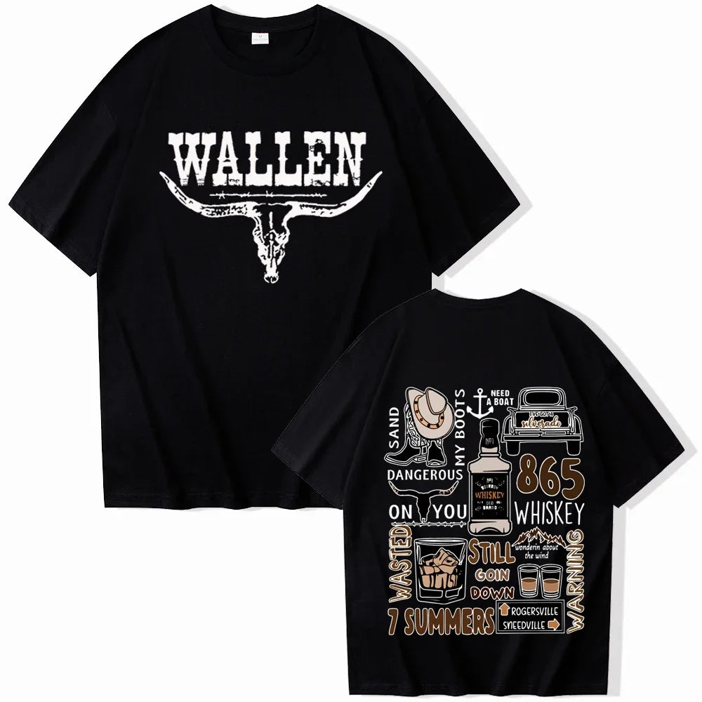 Morgan Wallen Western Country Music T-Shirts Unisex Harajuku O-Neck Short Sleeve Shirts Fans Gift Oversize T-Shirt Men Clothing