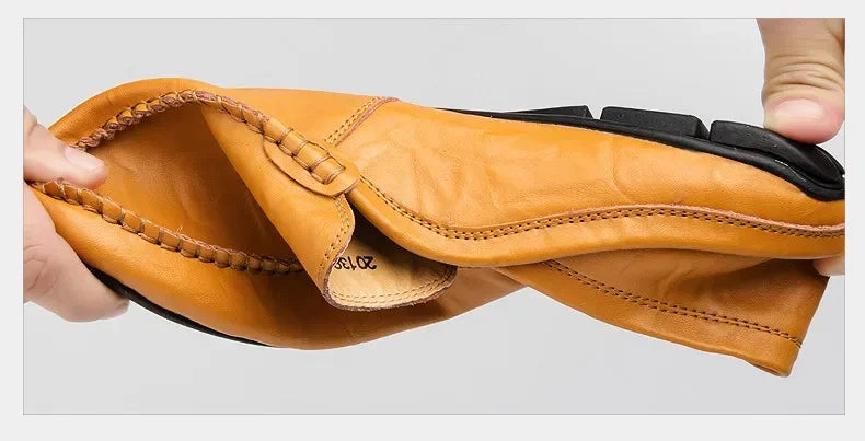 Men Shoes Casual Genuine Leather Mens Loafers Moccasins Designer Slip on Boat Shoes High Quality Chaussure Homme Plus Size 37-47 - Shopfly.co.uk