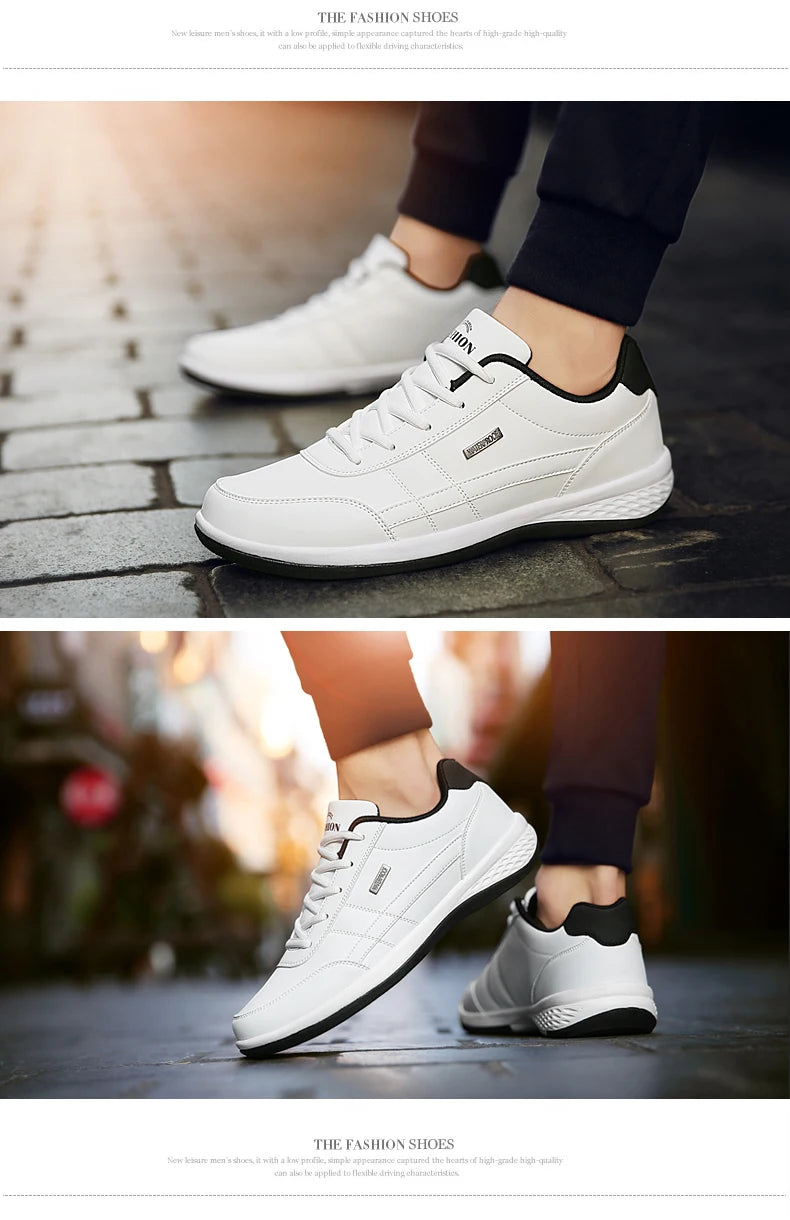 New Leather Men's Shoes, Sports Shoes, Fashion, Brisk Walking, Luxury Shoes, Breathable, Anti Slip, Casual Vulcanized Shoes38-46 - Shopfly.co.uk