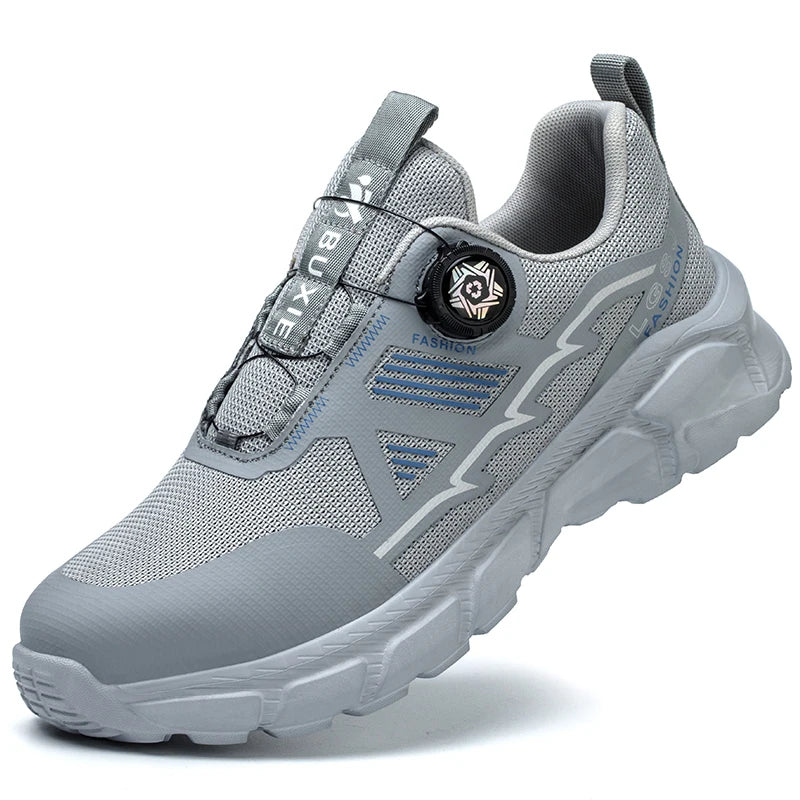 Rotating Button Men Shoes Security Sneakers Steel Toe Shoes Puncture-Proof work Shoes Anti-smash Sport Safety Shoes Protective - Shopfly.co.uk