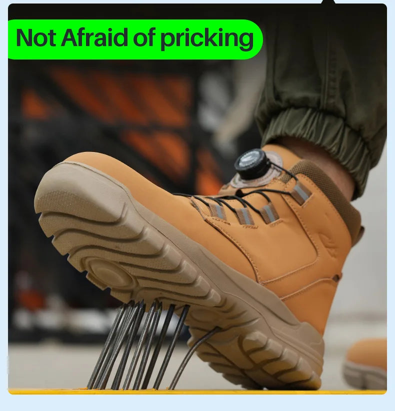 Waterproof Safety Boots Men Indestructible Steel Toe Work Boots Anti-smash Stab-resistant Safety Shoes Biker Botas Para Hombre - Shopfly.co.uk