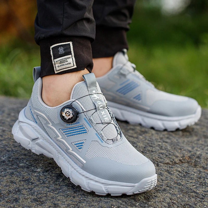Rotating Button Men Shoes Security Sneakers Steel Toe Shoes Puncture-Proof work Shoes Anti-smash Sport Safety Shoes Protective - Shopfly.co.uk