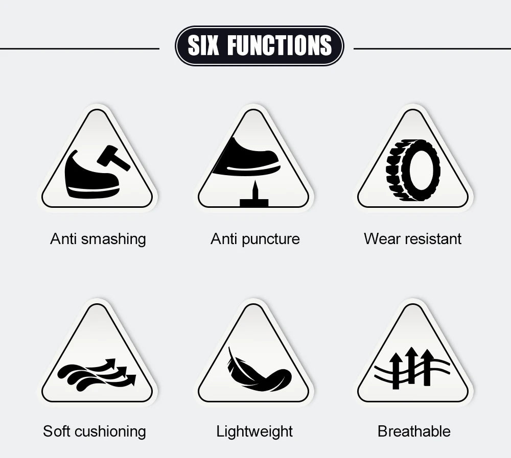 high-quality Work Safety Shoes for men Rotating button Work Sneakers Anti-smash Anti puncture Indestructible shoes Work Boots - Shopfly.co.uk