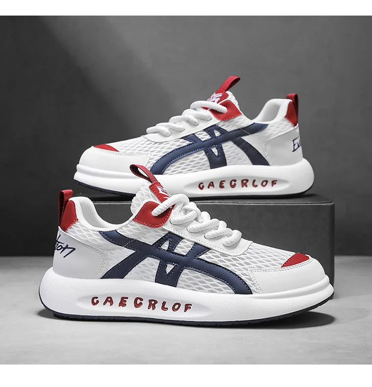 Size 39-44 Men's Shoes Breathable Mesh Casual Sports Shoes Versatile Thick Sole Height Increase Daddy Shoes - Shopfly.co.uk
