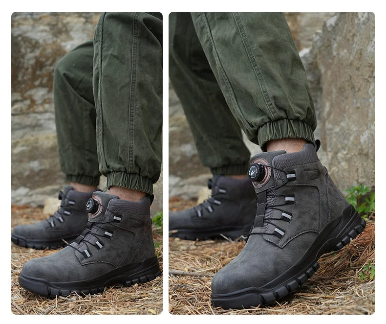 Waterproof Safety Boots Men Indestructible Steel Toe Work Boots Anti-smash Stab-resistant Safety Shoes Biker Botas Para Hombre - Shopfly.co.uk