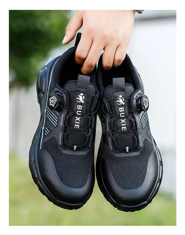 Rotating Button Men Shoes Security Sneakers Steel Toe Shoes Puncture-Proof work Shoes Anti-smash Sport Safety Shoes Protective - Shopfly.co.uk