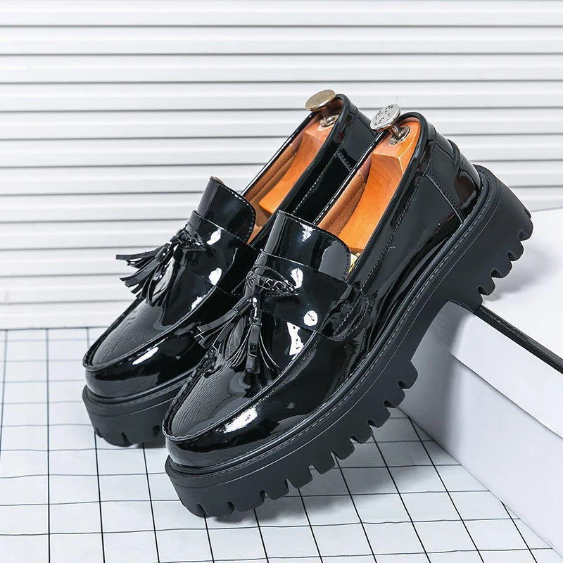 Casual Shoes Mens Comfortable Driving Loafers Light Moccasins Men Fashion Sequins Bling Party Wedding Black Dress Flats Tassel - Shopfly.co.uk