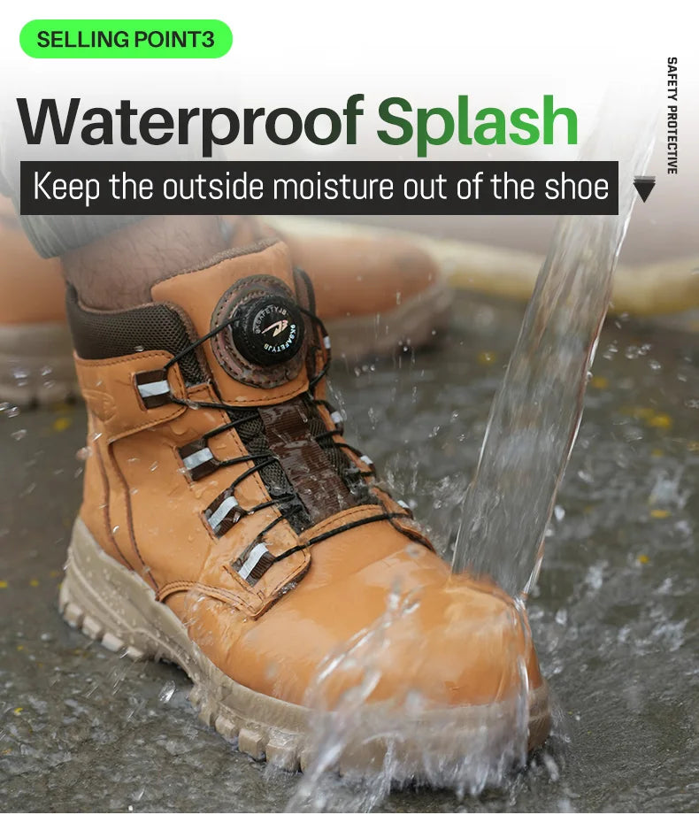 Waterproof Safety Boots Men Indestructible Steel Toe Work Boots Anti-smash Stab-resistant Safety Shoes Biker Botas Para Hombre - Shopfly.co.uk