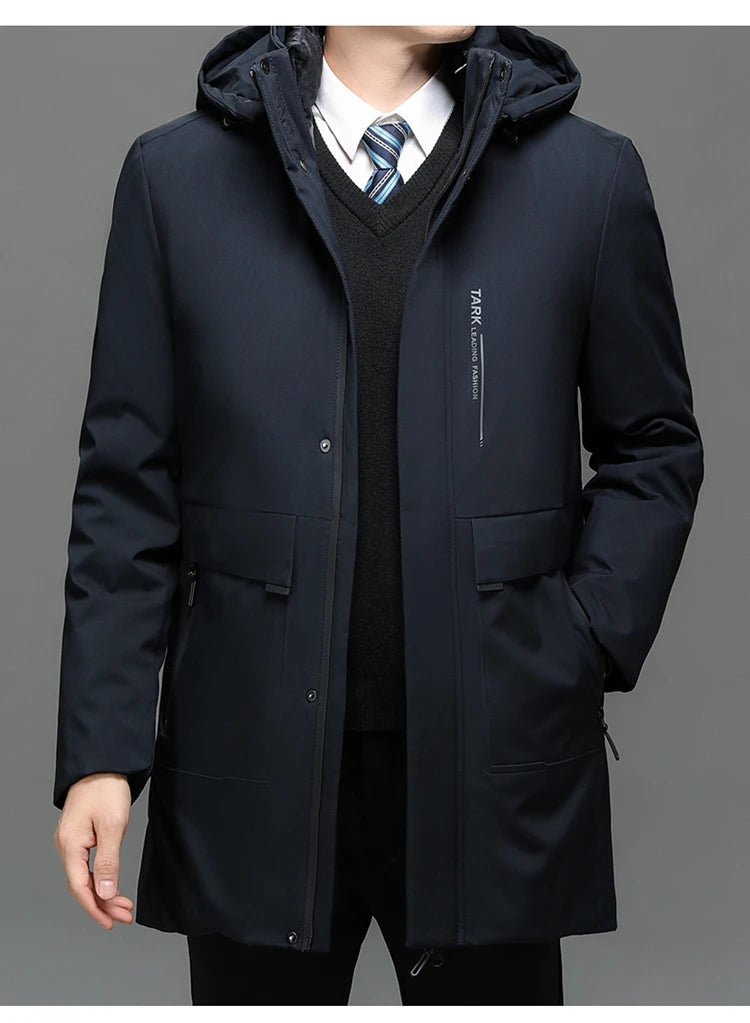Business Men Thick Winter Big Hood Collar Warm Parka Waterproof Windproof NEW -40 Degrees Top Quality White Duck Down Jacket Men - Shopfly.co.uk