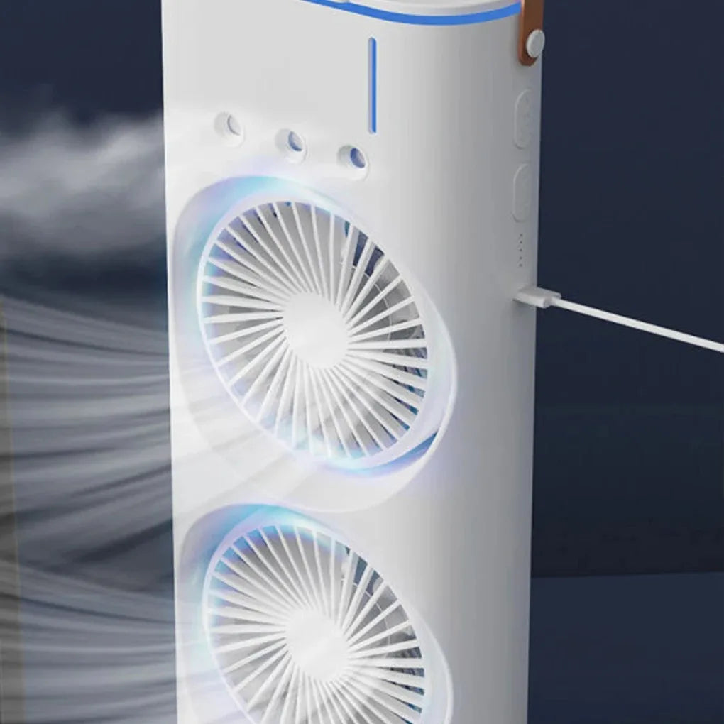 3-in-1 fan air conditioner, household small LED air cooler, portable night light, air conditioning humidifier, fan, gift