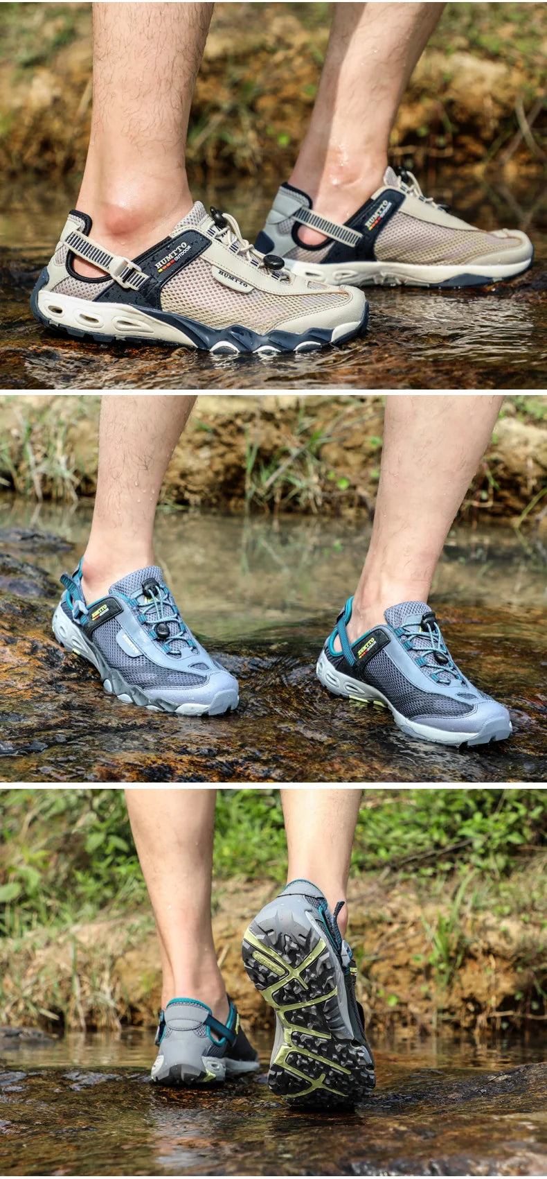 HUMTTO Summer Wading Hiking Shoes for Men Outdoor Man Sneakers Breathable Quick Drying Sports Trekking Beach Barefoot Mens Shoes - Shopfly.co.uk