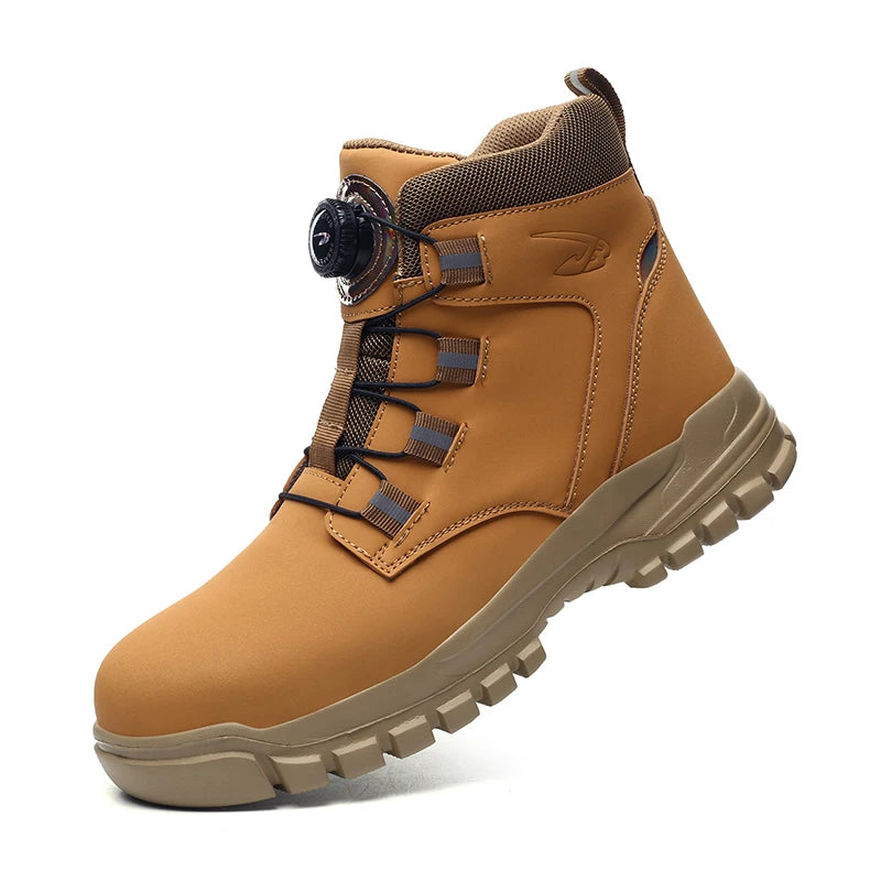 Waterproof Safety Boots Men Indestructible Steel Toe Work Boots Anti-smash Stab-resistant Safety Shoes Biker Botas Para Hombre - Shopfly.co.uk