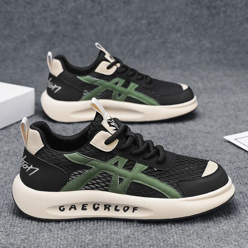 Size 39-44 Men's Shoes Breathable Mesh Casual Sports Shoes Versatile Thick Sole Height Increase Daddy Shoes - Shopfly.co.uk