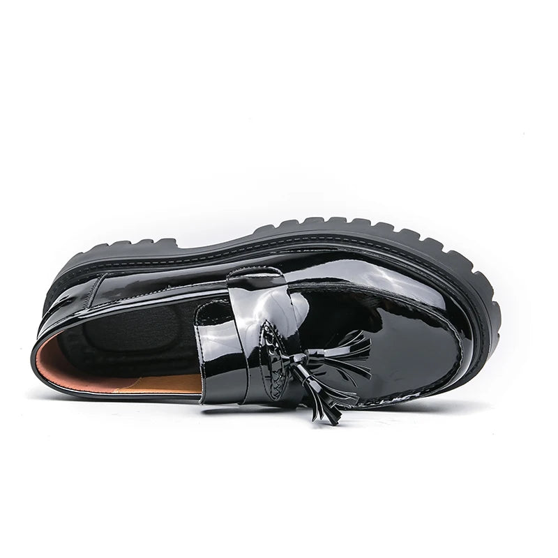 Casual Shoes Mens Comfortable Driving Loafers Light Moccasins Men Fashion Sequins Bling Party Wedding Black Dress Flats Tassel - Shopfly.co.uk